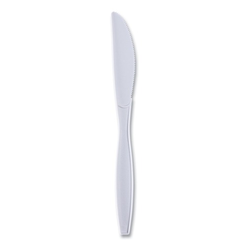 Cutlery | Boardwalk BWKKNIHWPPWIW Heavyweight Wrapped Polypropylene Knife - White (1000/Carton) image number 0