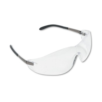 MCR Safety S2110 Blackjack Wraparound Safety Glasses - Chrome Plastic Frame/Clear Lens (12/Box)