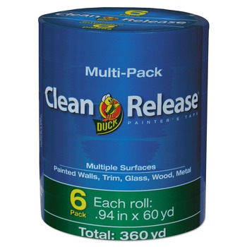 Duck Clean Release 0.94 in. x 60 yards 3 in. Core Painter's Tape - Blue (6/Pack)