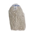 Mops | Boardwalk BWK720C 20 oz. Economical Lie-Flat Cotton Fiber Mop Head - White (12/Carton) image number 1