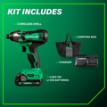 Impact Drivers | Metabo HPT WH18DFXM 18V MultiVolt Brushed Lithium-Ion 1/4 in. Cordless Impact Driver Kit (2 Ah) image number 1