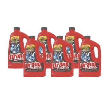 Drano 80 oz. Bottle Max Gel Clog Remover - Bleach Scent (6/Carton)