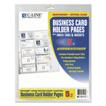  | C-Line 61117 Tabbed Business Card Binder Pages, For 2 X 3.5 Cards, Clear, 20 Cards/sheet, 5 Sheets/pack image number 0