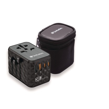 Verbatim UTA-05 Gan III 2-USB-A/2-USB-C/Quick Charge 4plus Universal Travel Adapter