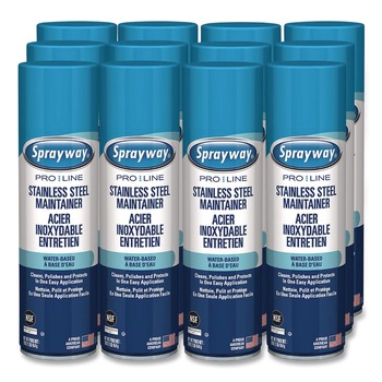 Sprayway PRO LINE 1000058336 16 oz. Aerosol Spray Stainless Steel Maintainer - Lemon Scent (12/Carton)