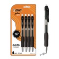Pens | BIC RPGLP4-BLK Gel-ocity Pro 0.7 mm Medium Gel Pen - Black Ink/Translucent Black/Black Barrel (4/Pack) image number 0