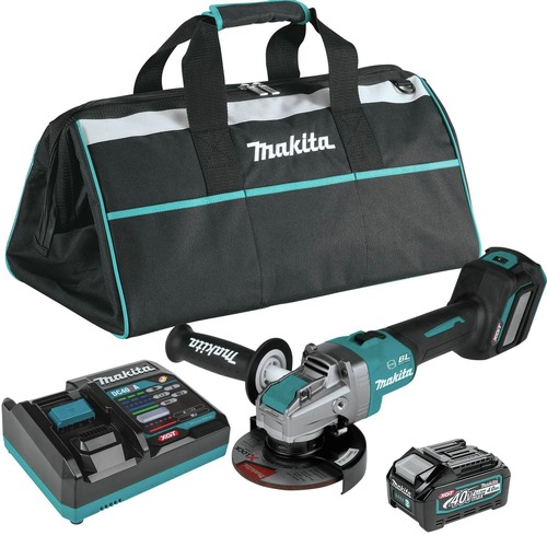 Angle Grinders | Makita GAG11M1 40V Max XGT Brushless Lithium-Ion 5 in. Cordless X-LOCK AWS Angle Grinder with Electric Brake Kit (4 Ah) image number 0