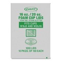 Cups and Lids | Dart W16FTS-0500 Plastic Lids for 16 oz/20 oz Foam Cups and Containers - Translucent (1000/Carton) image number 1