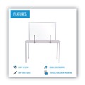 Office Jansan | MasterVision GL34019101 Protector Series 40.9 in. x 0.16 in. x 27.6 in. Glass Aluminum Desktop Divider - Clear (1/Carton) image number 2