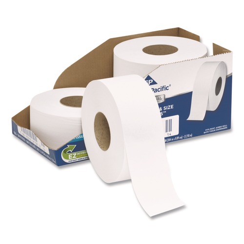 Toilet Paper | Georgia Pacific Professional 2172114 3.5 in. x 1000 ft. 2-Ply Septic Safe Jumbo Bathroom Tissue - White (4/Carton) image number 0