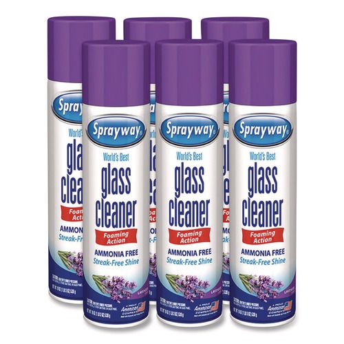 Cleaning & Janitorial Supplies | Sprayway 1000047224 19 oz. Aerosol Spray Glass Cleaner - Lavender Scent (6/Carton) image number 0