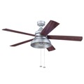 Ceiling Fans | Prominence Home 51660-45 52 in. Brightondale Industrial Style Indoor Outdoor LED Ceiling Fan with Light - Galvanized image number 1