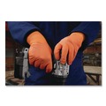 Disposable Gloves | Ammex GWUOFN48050 9.06 in. 6 mil Ultra Industrial Flock-Lined Nitrile Disposable Gloves - X-Large/Orange (500/Carton) image number 6