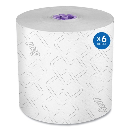 Scott 02001 Essential 8 in. x 950 ft. Proprietary System Hard Roll Paper Towels - Purple/White (6 Rolls/Carton) image number 0