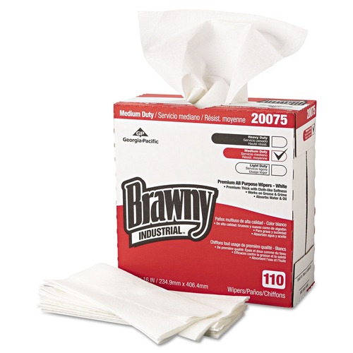 Paper Towels and Napkins | Georgia-Pacific 20075 9.25 in. x 16 in. Medium Duty Premium All Purpose Wipers - White (110/Box 10 Boxes/Carton) image number 0