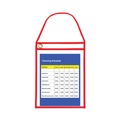 Office Jansan | C-Line 41924 Super Heavy-Duty Top Load 9 in. x 12 in. Insert Stitched Shop Ticket Holders with 22 in. Hang Strap - Clear Front, Red Border (15/Box) image number 3