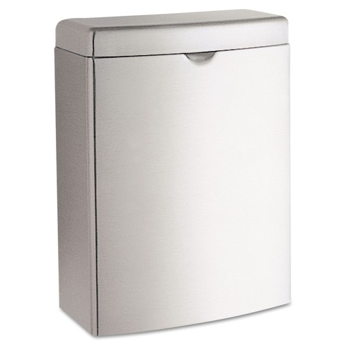 Trash & Waste Bins | Bobrick B-270 Contura Sanitary Napkin Receptacle, Rectangular, Stainless Steel, 1gal image number 0