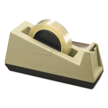 Scotch 3 in. Core Heavy-Duty Weighted Desktop Plastic Tape Dispenser - Putty/Brown