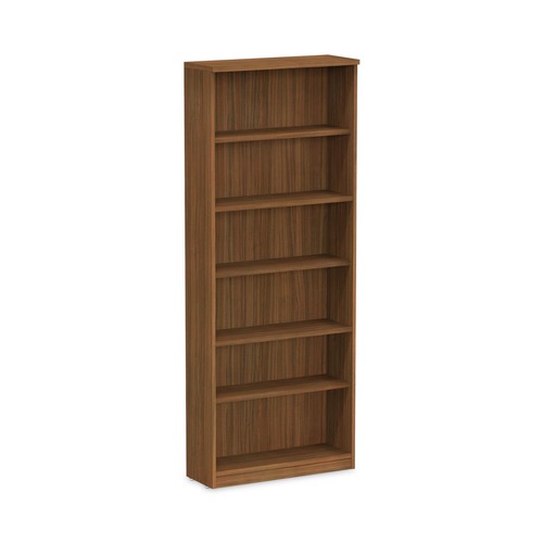  | Alera ALEVA638232WA 31.75 in. x 14 in. x 80.25 in. Valencia Series 6-Shelf Bookcase - Modern Walnut image number 0