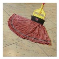 Mops | Rubbermaid Commercial FGH14600RD00 60 in. Invader Fiberglass Side-Gate Wet-Mop Handle - Red/Yellow image number 3