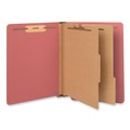 Office Jansan | Universal UNV10320 2 Dividers 6 Fasteners 6-Section Deluxe Pressboard End Tab Classification Folders - Letter Size, Bright Red (10/Box) image number 0