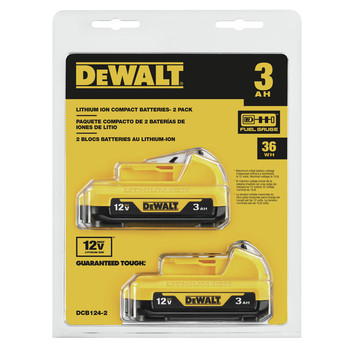 BATTERIES AND CHARGERS | Dewalt DCB124-2 2-Piece 12V MAX 3 Ah Lithium-Ion Batteries