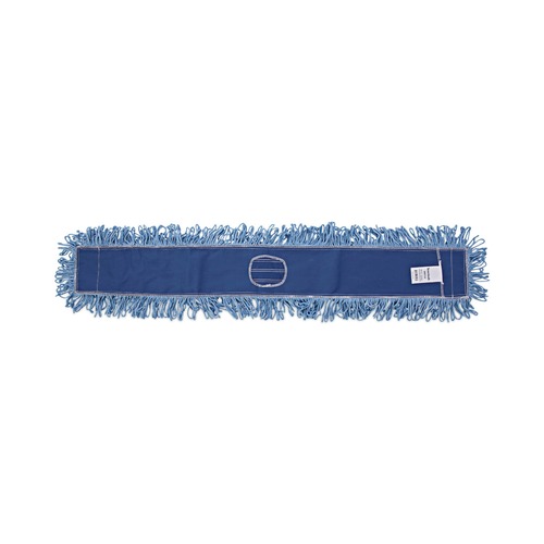 Mops | Boardwalk BWK1148 48 in. x 5 in. Cotton/Synthetic Blend Dust Mop Head - Blue image number 0