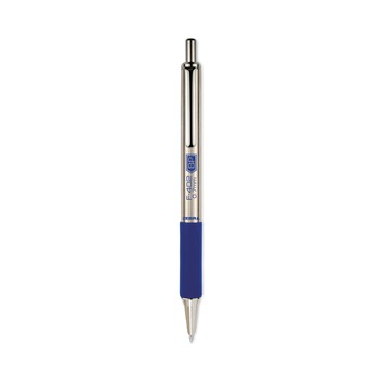 Zebra Fine 0.7 mm F-402 Retractable Ballpoint Pen - Blue Ink/Stainless Steel/Blue Barrel (2/Pack)