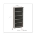  | Alera ALEVA636632GY 31.75 in. x 14 in. x 64.75 in. Valencia Series 5 Shelf Bookcase image number 3