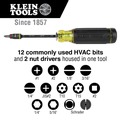 Screwdrivers | Klein Tools 32304 14-in-1 HVAC Adjustable-Length Impact Screwdriver with Flip Socket image number 7