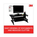 Office Jansan | 3M DH240MB 30 Sheet Capacity Adhesive Monitor Mount Swing Arm Plastic Copyholder - Black/Silver Clip image number 4
