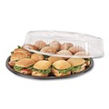 Food Service | WNA WNA A516PBL 16 in. Diameter Caterline Casuals Thermoformed Plastic Platters - Black (25/Carton) image number 3