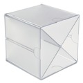 Office Jansan | Deflecto 350201 6 in. x 7.2 in. x 6 in. 4 Compartments X Divider Stackable Plastic Cube Organizer - Clear image number 1