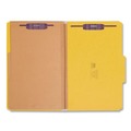 File Folders | Smead 19084 6 SafeSHIELD Fasteners 2 Dividers Legal Size 6-Section Pressboard Top Tab Pocket Classification Folders - Yellow (10/Box) image number 1