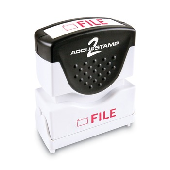ACCUSTAMP2 1.63 in. x 0.5 in. Pre-Inked FILE Shutter Stamp - Red