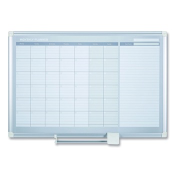 MasterVision 36 in. x 24 in. Silver Frame Monthly Planner