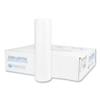 Inteplast Group 60 gal. 14 microns 43 in. x 48 in. High-Density Commercial Can Liners - Natural (200/Carton)