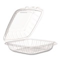 Food Trays, Containers, and Lids | Dart 90PPHT1 9 in. x 8.75 in. x 3 in. ProPlanet Microwaveable Plastic Hinged Containers - Clear (150/Carton) image number 0