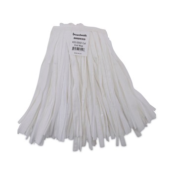 MOPS | Boardwalk BWKBW2020 #20 Nonwoven Rayon/Polyester Cut End Edge Mop - White (12-Piece/Carton)