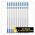 Cleaning Tools | Gritt Commercial GRI1066F12PK 3.5 ft. to 6 ft. Telescopic Aluminum Extension Pole with Click/Lock Adapter Cone - Blue/Silver (12/Carton) image number 1
