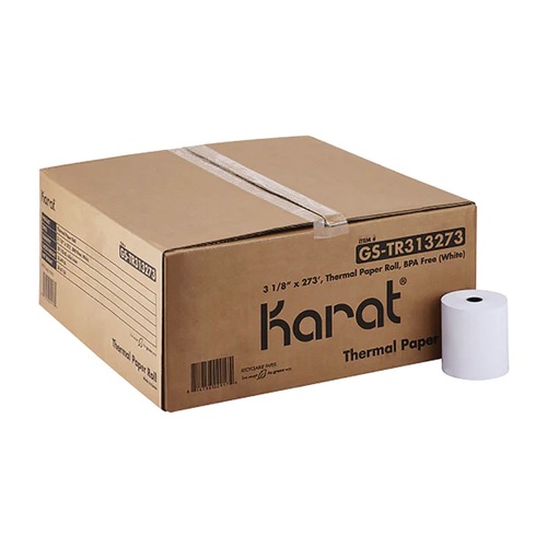 Register & Thermal Paper | Karat GS-TR313273 3.13 in. x 273 ft. Thermal Paper Rolls - White (50/Carton) image number 0