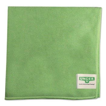 Unger 16 in. x 15 in. SmartColor Microfiber MicroWipes - Green (10/Pack)