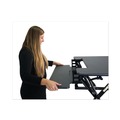 Cleaning & Janitorial Supplies | Victor VCTDCX760G 36 in. x 31.25 in. x 5.25 in. to 20 in. High Rise Height Adjustable Standing Desk with Keyboard Tray - Gray/Black image number 1