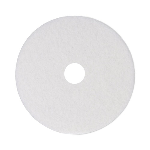 Cleaning & Janitorial Accessories | Boardwalk BWK4014WHI 14 in. Diameter Polishing Floor Pads - White (5/Carton) image number 0