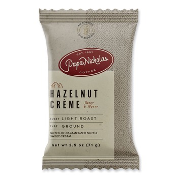 PRODUCTS | PapaNicholas Coffee 25187 2.5 oz. Premium Light Roast Hazelnut Crème Coffee (18/Carton)