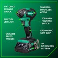 Impact Drivers | Metabo HPT WH18DEXM 18V MultiVolt Lithium-Ion Brushless Cordless Impact Driver Kit (2 Ah) image number 2