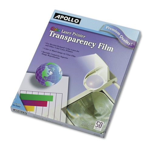 Office Jansan | Apollo VCG7070E-A 8.5 in. x 11 in. Color Laser Transparency Film (50/Box) image number 0