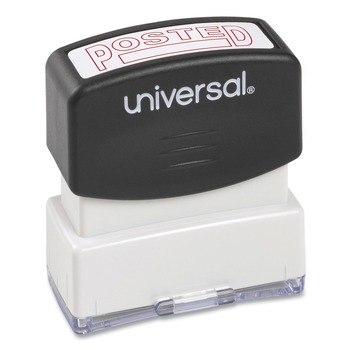 Universal UNV10065 POSTED Pre-Inked One-Color Message Stamp - Red