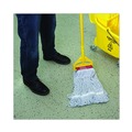 Customer Appreciation Sale - Save up to $60 off | Boardwalk BWK553 Rayon/Polyester Wide Floor Finish Mop Head - Large, White/Blue (12/Carton) image number 3