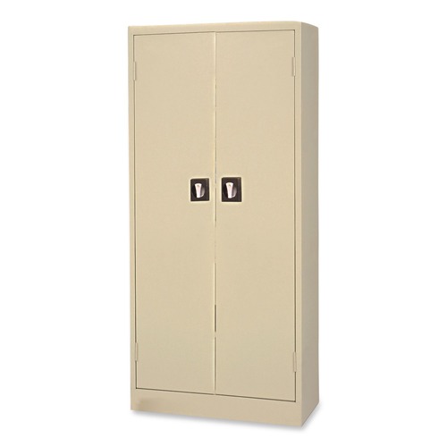 Office Filing Cabinets & Shelves | Alera CM6615PY 30 in. x 15 in. x 66 in. Space Saver 4-Shelf Storage Cabinet - Putty image number 0